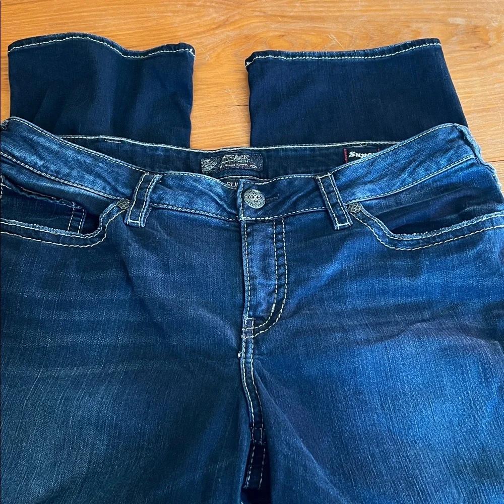 Silver Suki  Jesns Mid Capri 18 - Picture 4 of 13